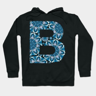 Mandala Letter Capital B Blue Hoodie